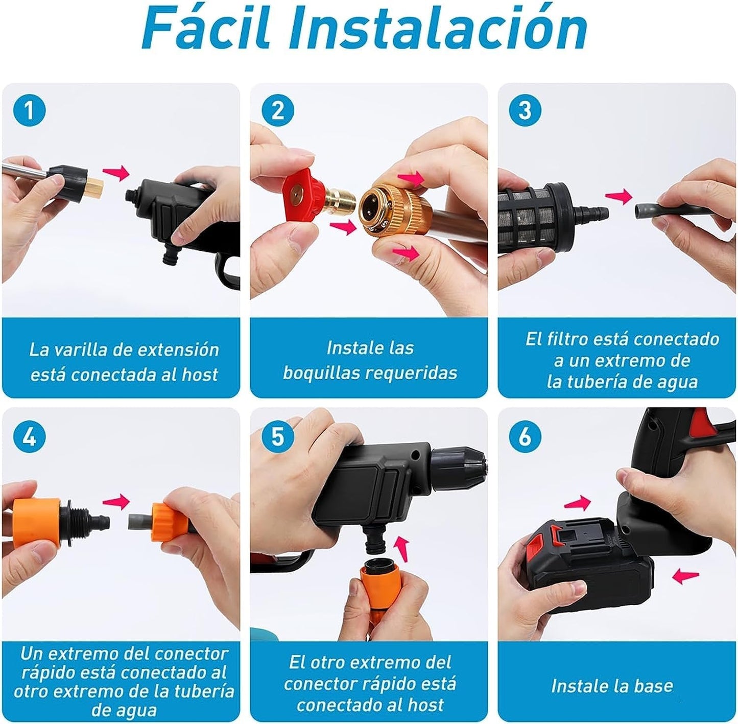 🔝Hidrolavadora ForcePRO™️ Alta presion portatil 48v (Hoy gratis 1 Bateria)